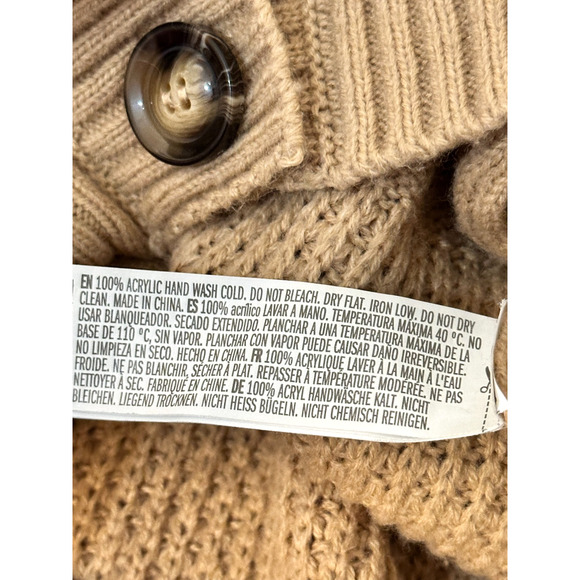 Forever 21 Camel Tan 5 Button Oversized Cardigan w Pockets Small - Picture 7 of 7